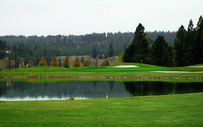 Qualchan Golf Course by the pond
