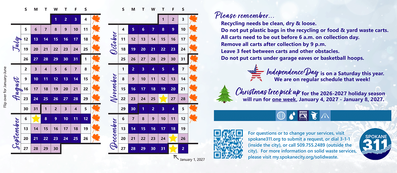 December 2025 Utility Insert - Solid Waste Collection Calendar 2026