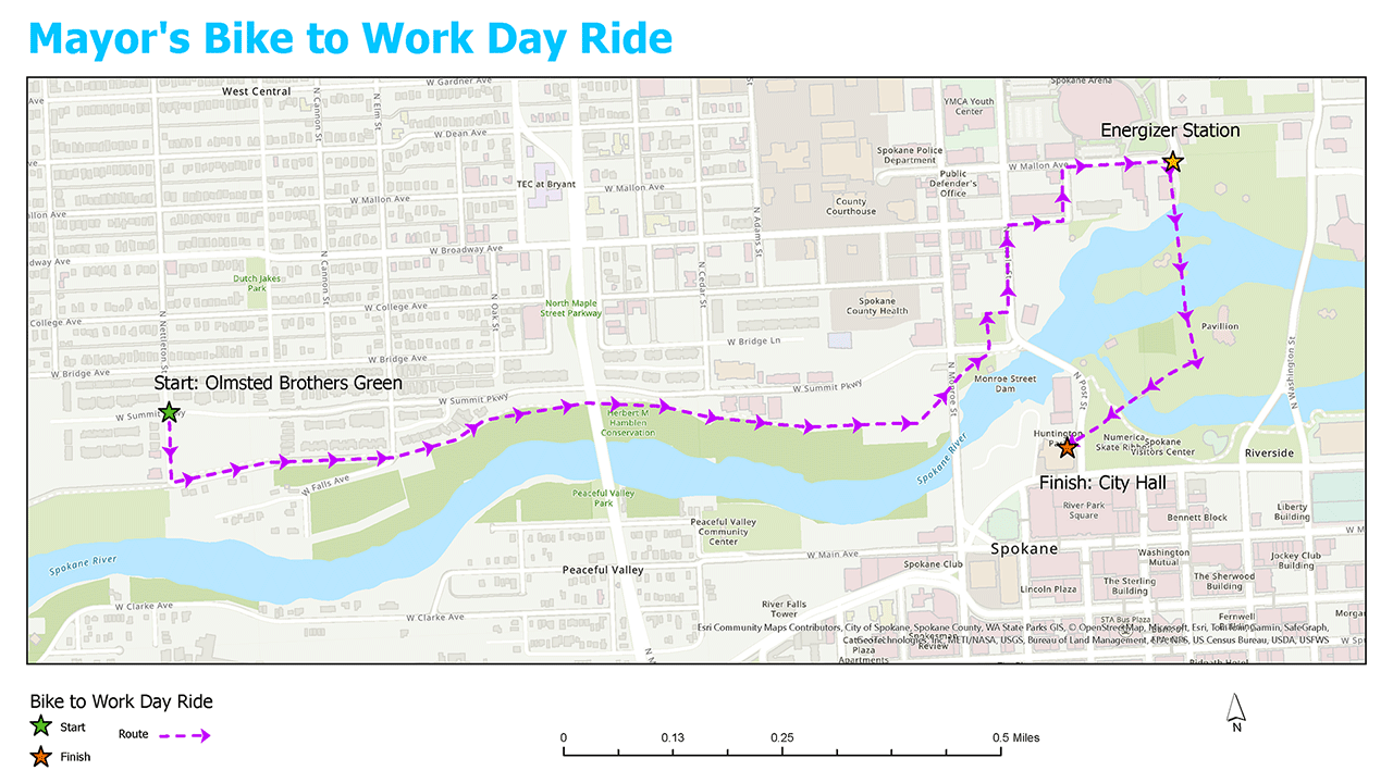 Mayor's Bike to Work Day Map