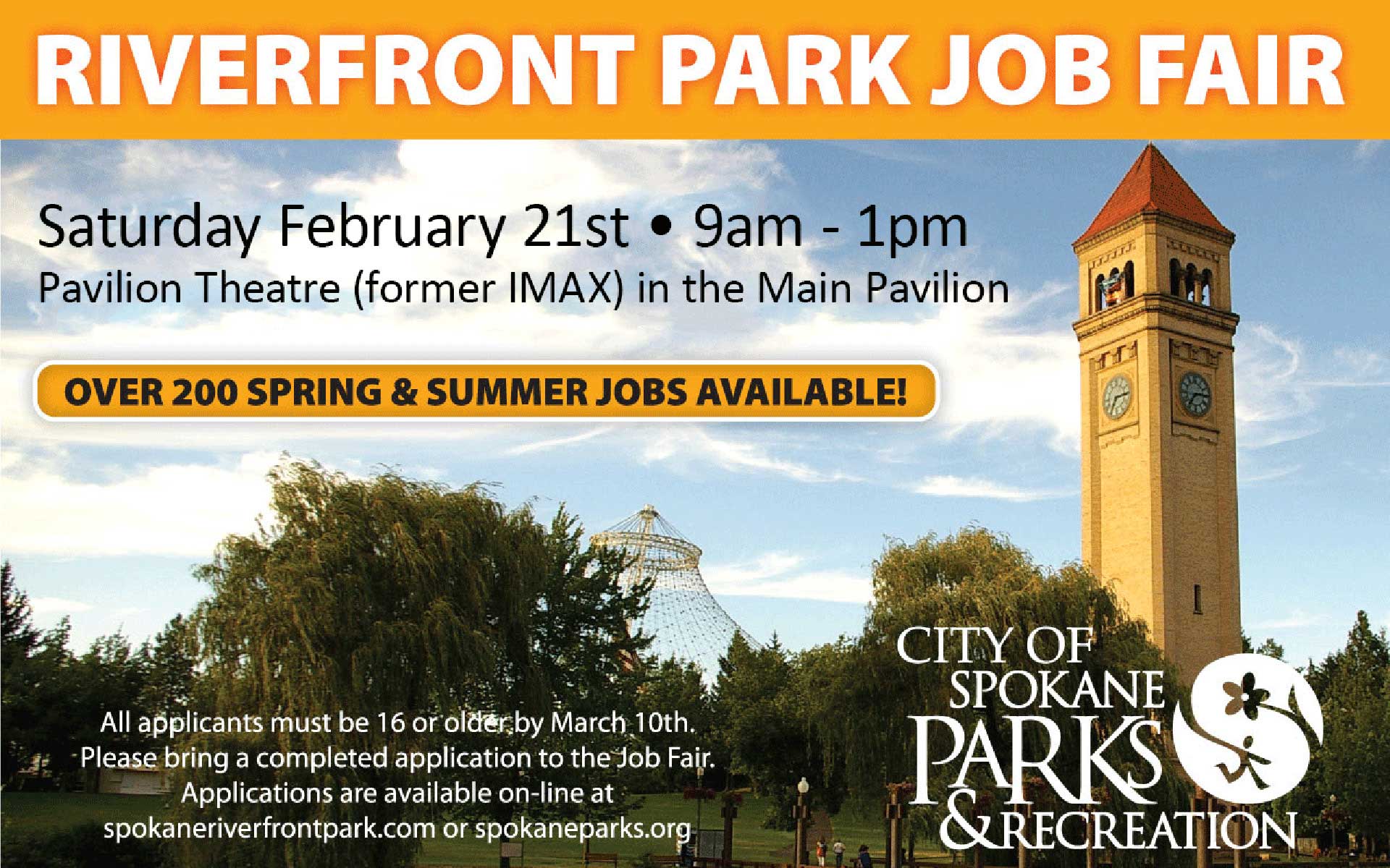 Riverfront Park is hiring! City of Spokane, Washington