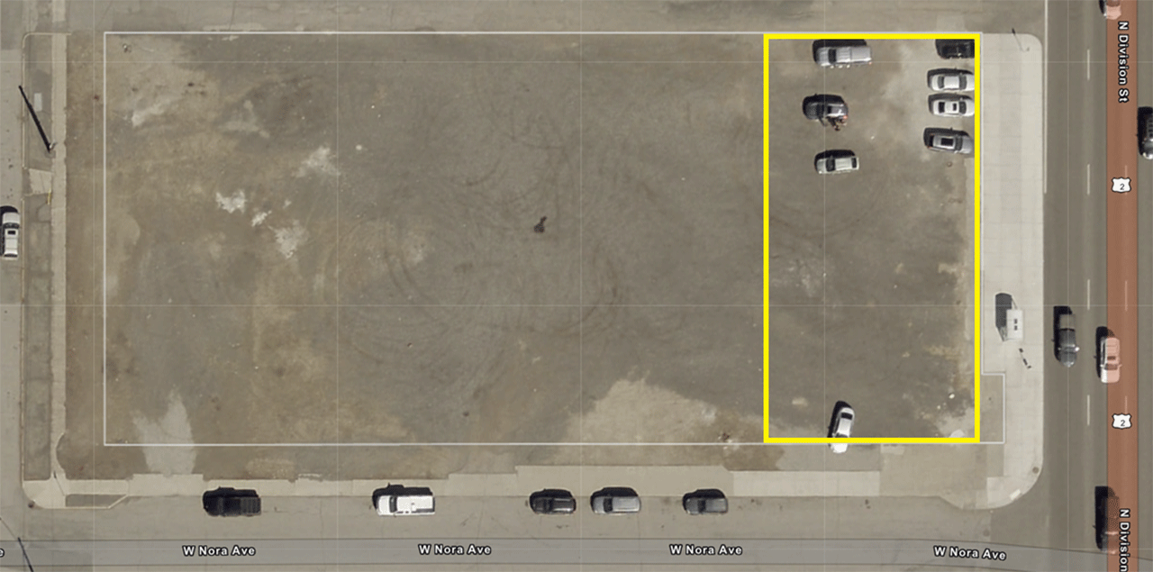 P2P Example 2: Yellow areas highlight areas that may be eligible for the deferral subject to agreement by the Department of Revenue, presuming there are no “No Parking” signs and the property owner can supply photographic evidence of parking on site.