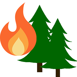 A white notification bell icon on a circle with a blue background color