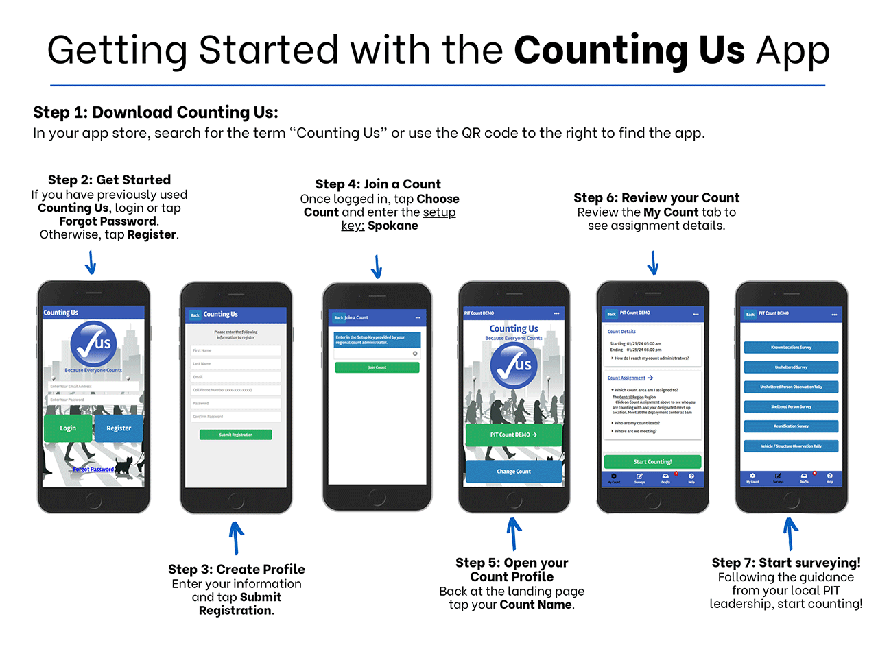 Counting Us App Instructions