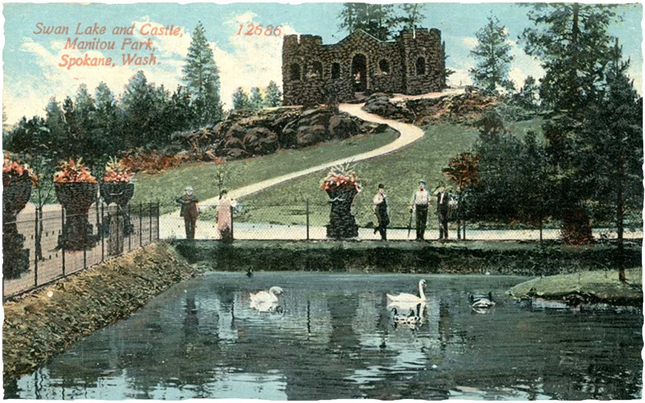 Swan Lake and Castle, Manito Park