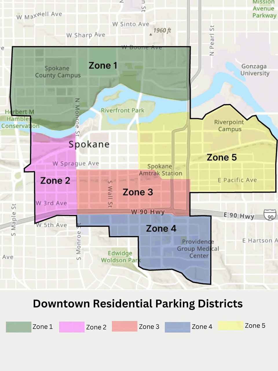 Downtown Residential Parking District Map