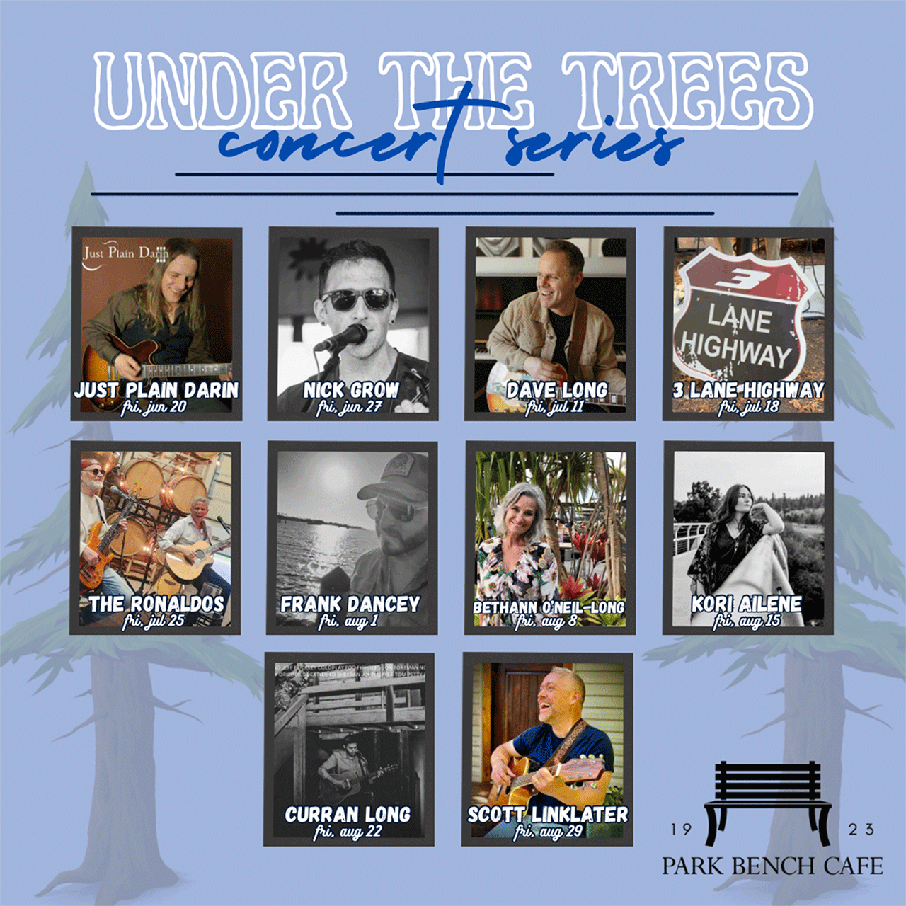 2025 Under the Trees Concert Series Schedule