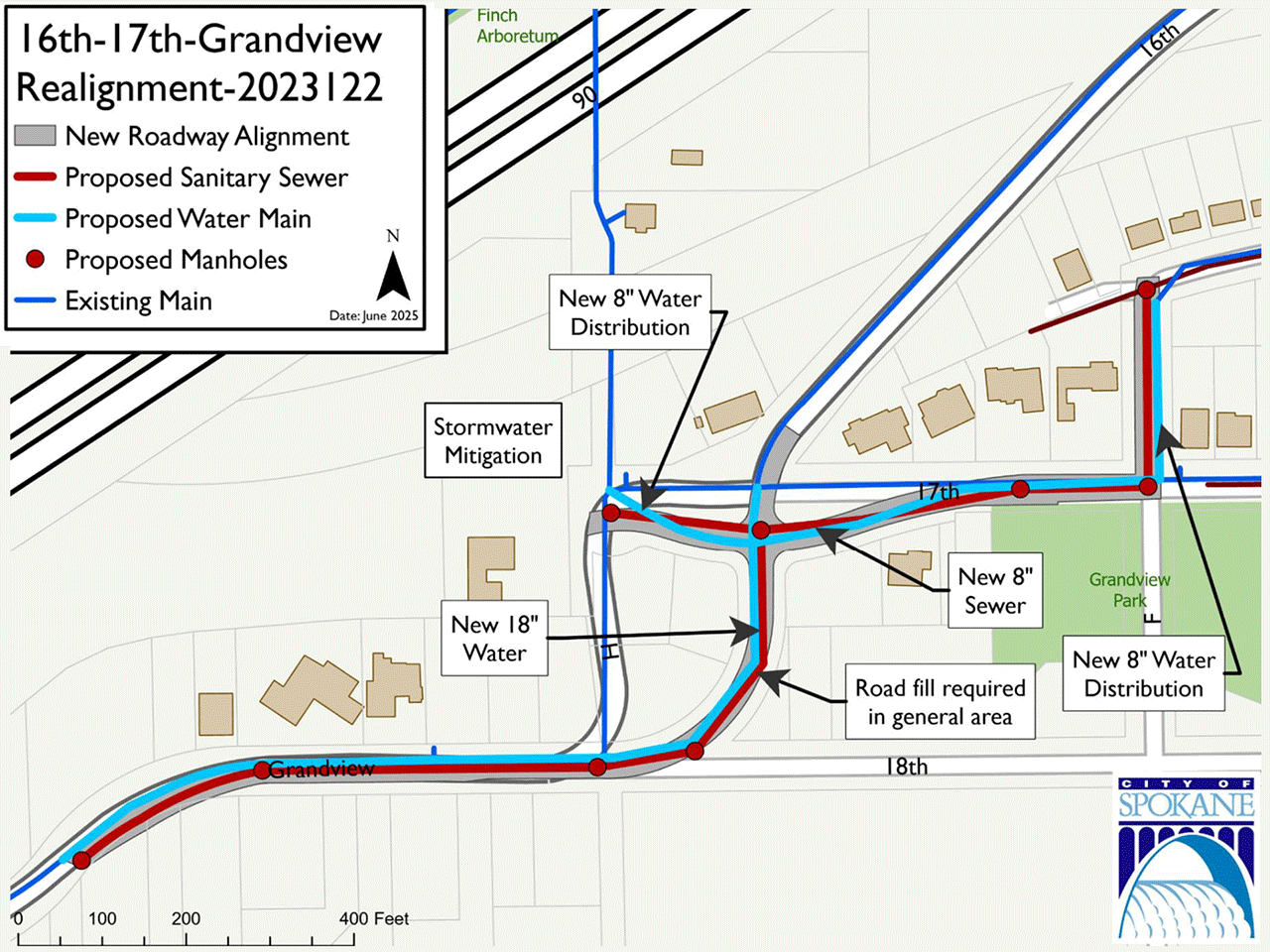 16th-17th-Grandview Realignment Project Map