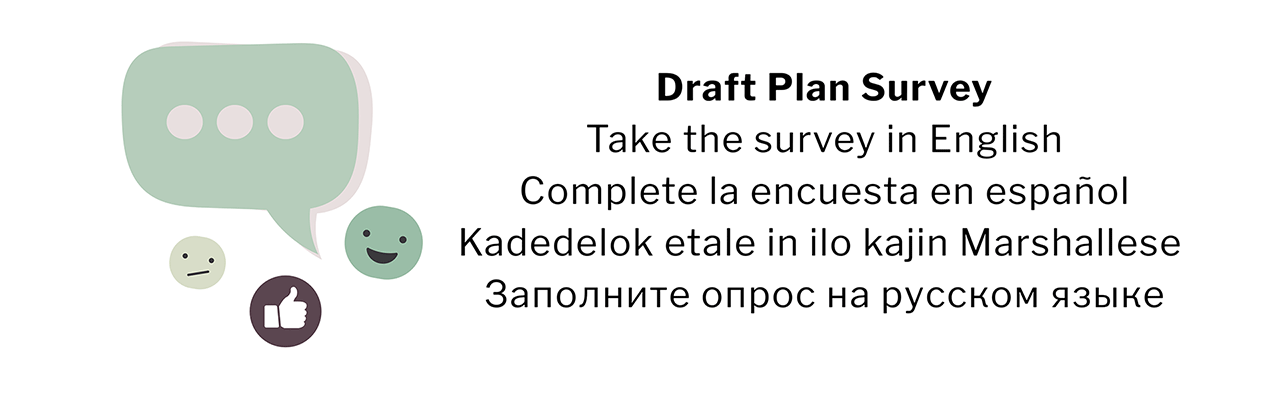Take the Survey, Available in Spanish, Marshallese, and Russian
