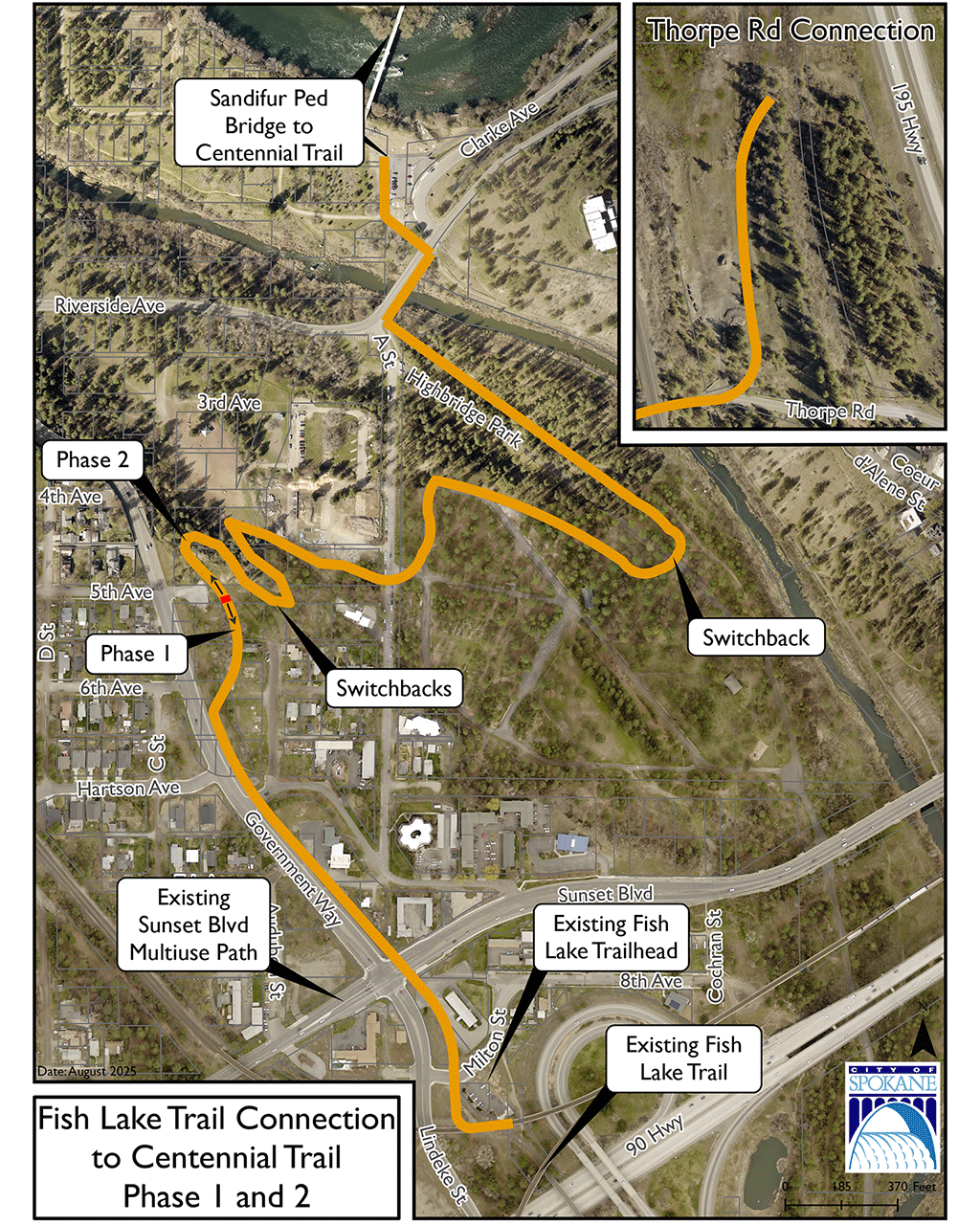 Fish Lake Trail to Centennial Trail Connection map