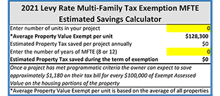 MFTE Estimated Savings Calculator