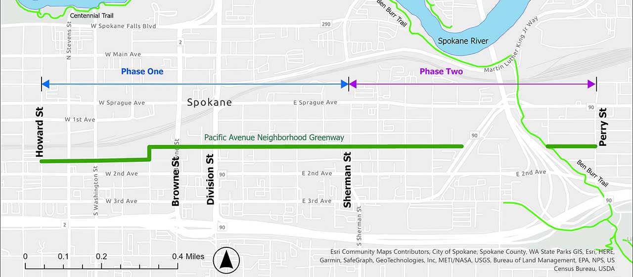 Pacific Avenue Neighborhood Greenway Map