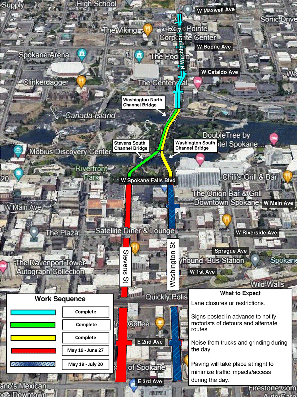 Washington Stevens Corridor Improvements Projects Map 2024