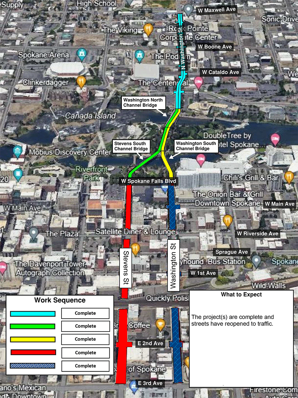 Washington Stevens Corridor Improvements Projects Map 2024