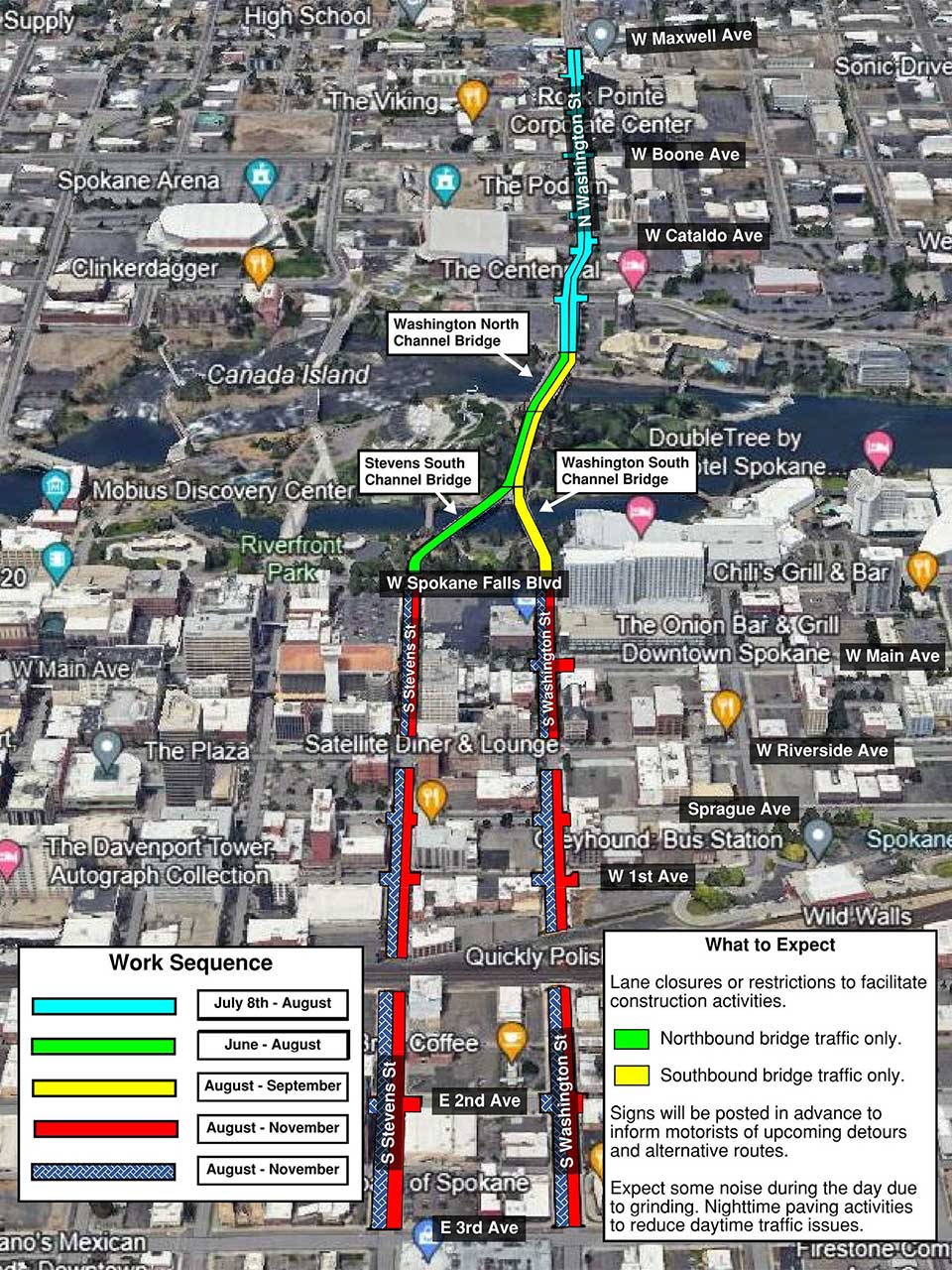 Washington Stevens Corridor Improvements Projects Map 2024