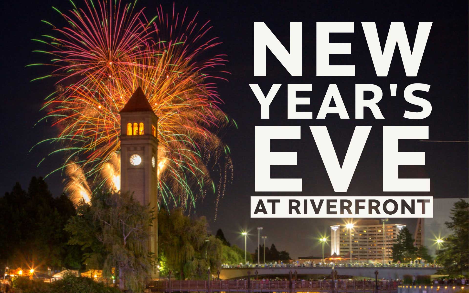 New Year's Eve Fireworks at Riverfront City of Spokane, Washington