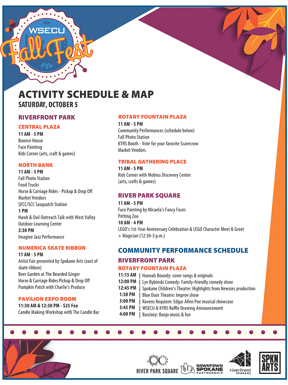 2024 Fall Fest Activity Schedule