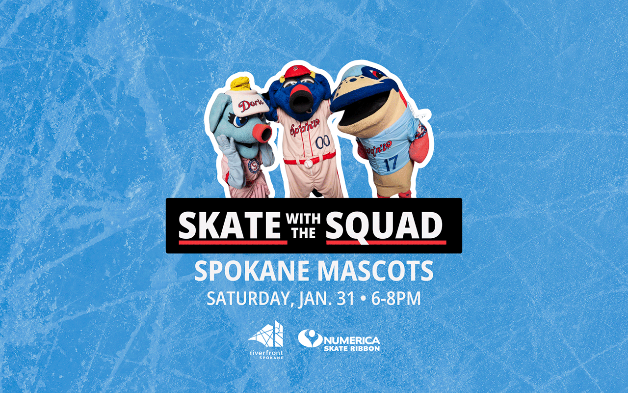 Skate with the Squad, Spokane Mascots. Jan. 31, 2026, 6-8 p.m.