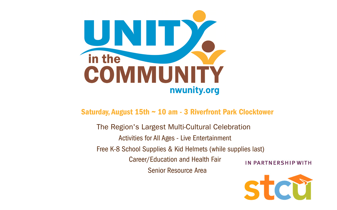 Unity in the Community, Saturday August 15th 2026, 10 a.m. - 3 p.m., Riverfront Park