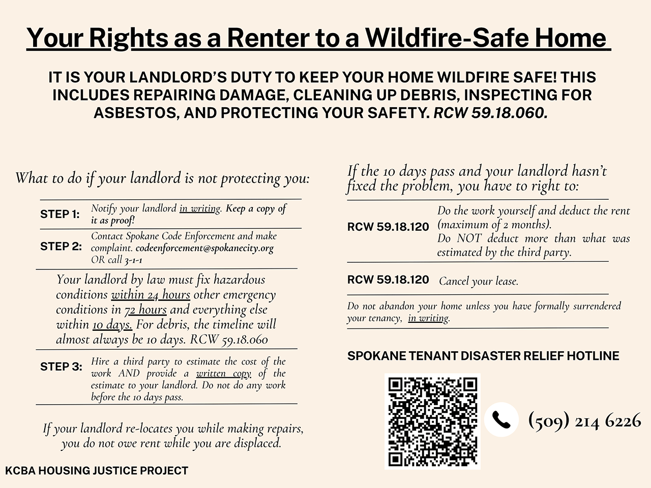 Tenant's Rights as a Renter to a Wildfire-Safe Home