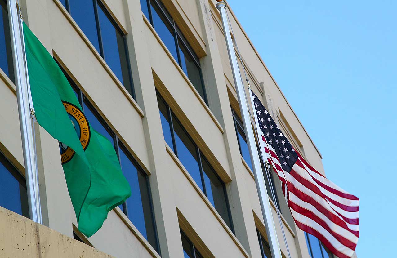 Flags lowered in remembrance of 9/11 City of Spokane, Washington