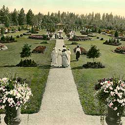 Manito Park's Sunken Gardens, later called Duncan Gardens 1910-1920, courtesy of Spokane Public Library's Northwest Room