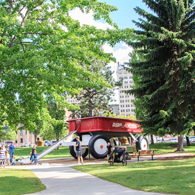 The Childhood Express Red Wagon at Riverfront Park
