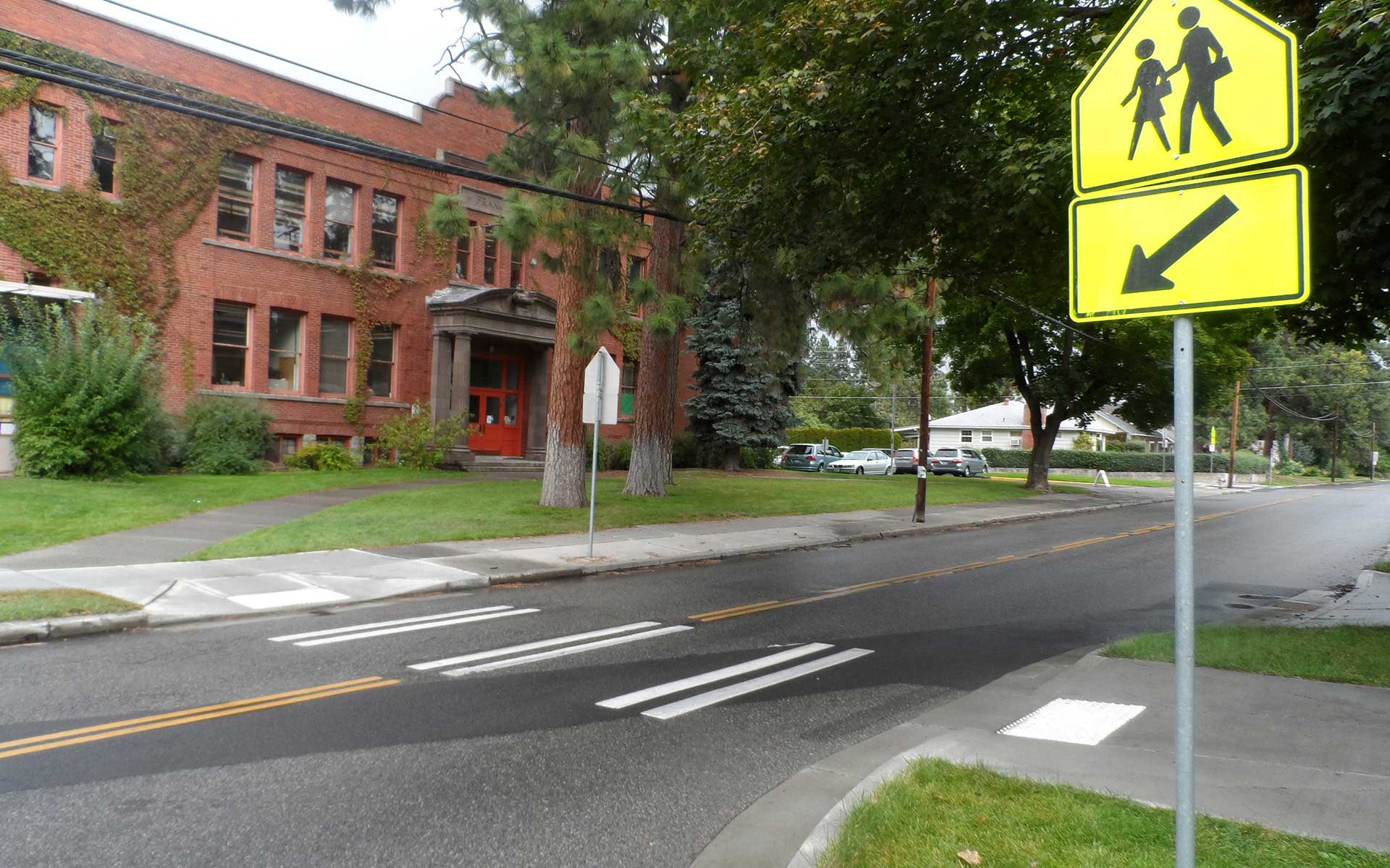 Painted Crosswalk at a Local School
