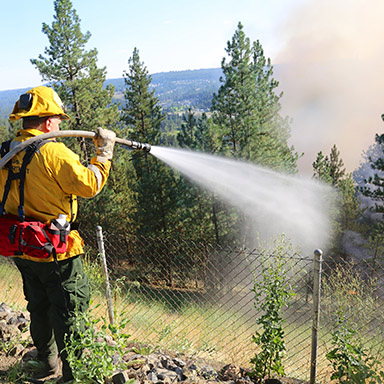 Spokane Fire Fighter Working on the High Drive Fire in 2014