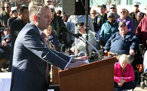 Mayor Condon at Illuminating Courage Dedication