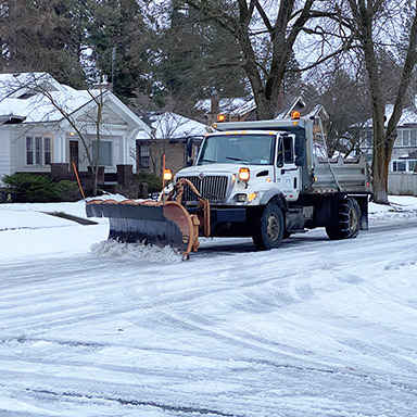 Plowing Snow on a Residential Street
