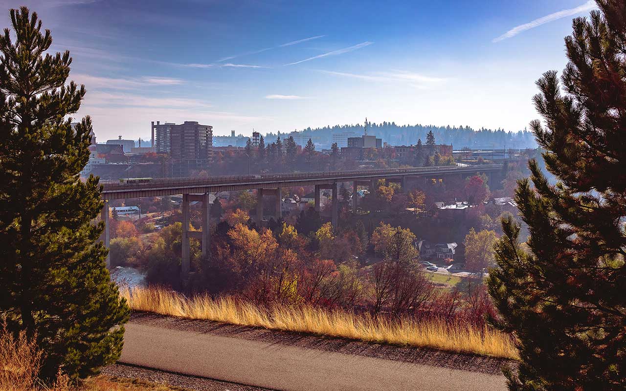 View of Maple Street Bridge and the Centennial Trail