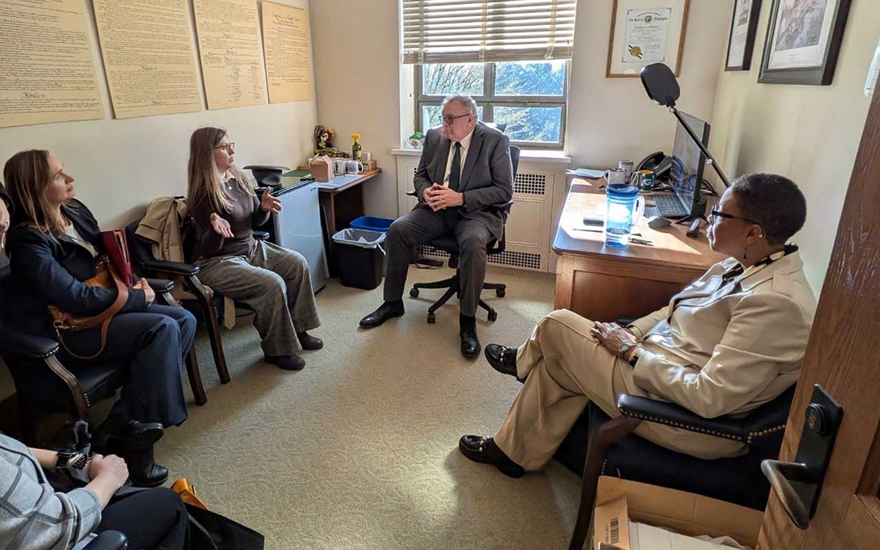 Council President Betsy Wilkerson listening to constituants